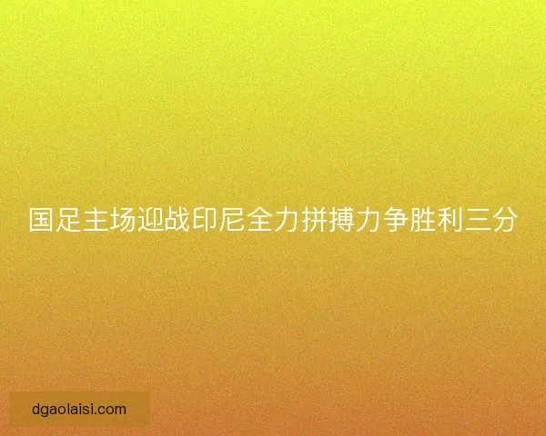 国足主场迎战印尼全力拼搏力争胜利三分