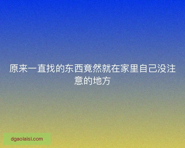 原来一直找的东西竟然就在家里自己没注意的地方