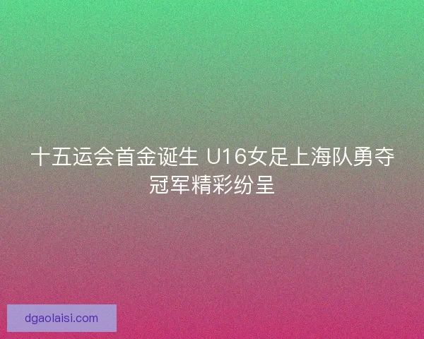 十五运会首金诞生 U16女足上海队勇夺冠军精彩纷呈